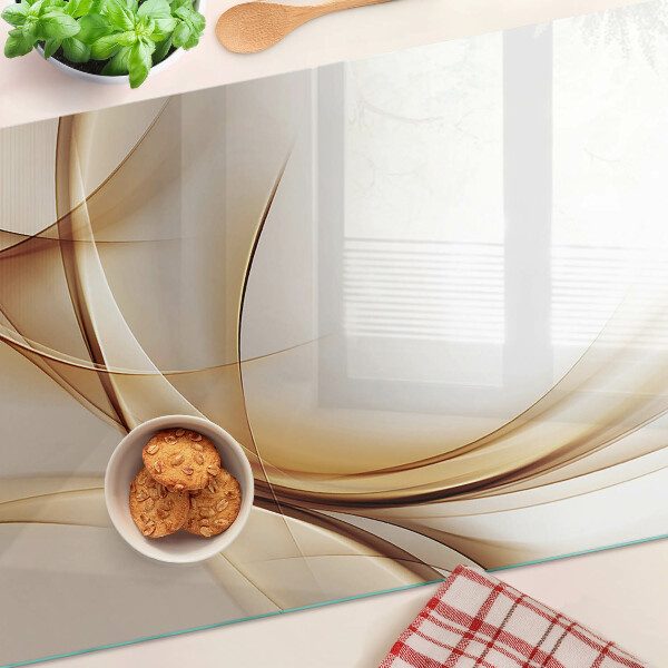 Glass chopping board Abstract waves in shades of beige