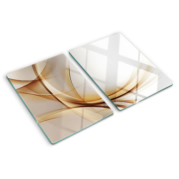 Glass chopping board Abstract waves in shades of beige