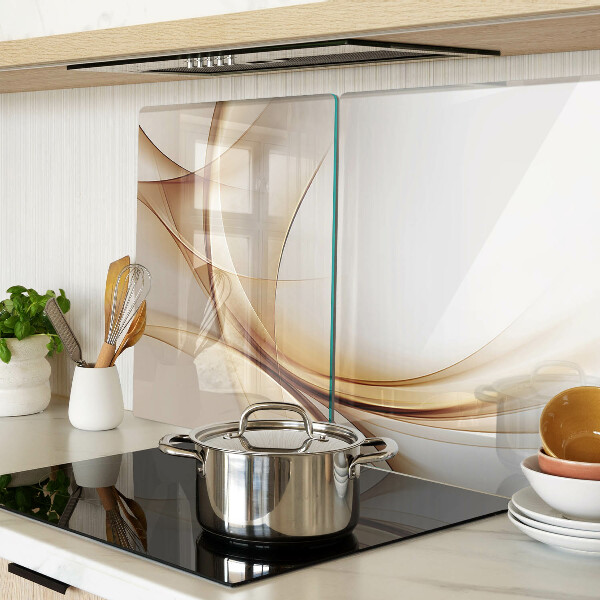 Glass chopping board Abstract waves in shades of beige