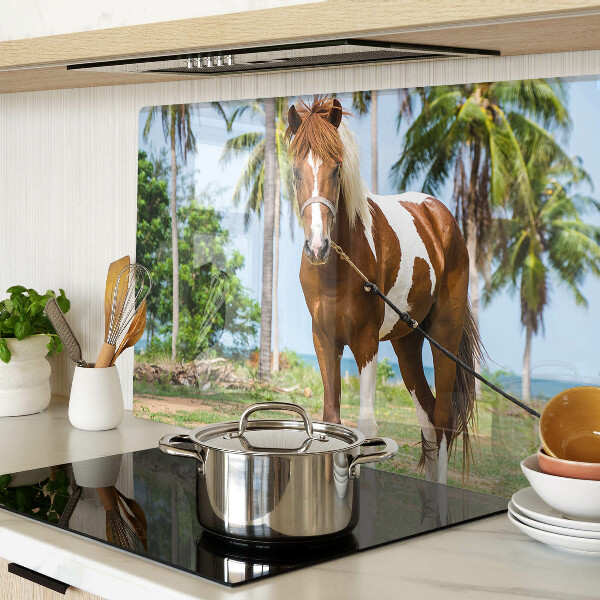 Chopping board A horse with palm trees in the background