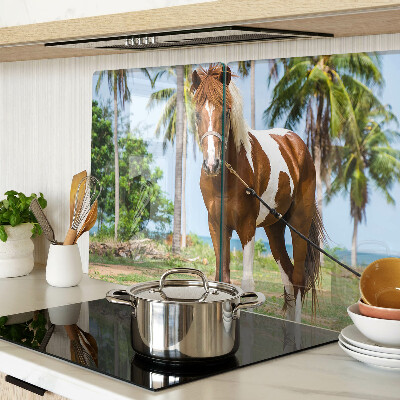 Chopping board A horse with palm trees in the background