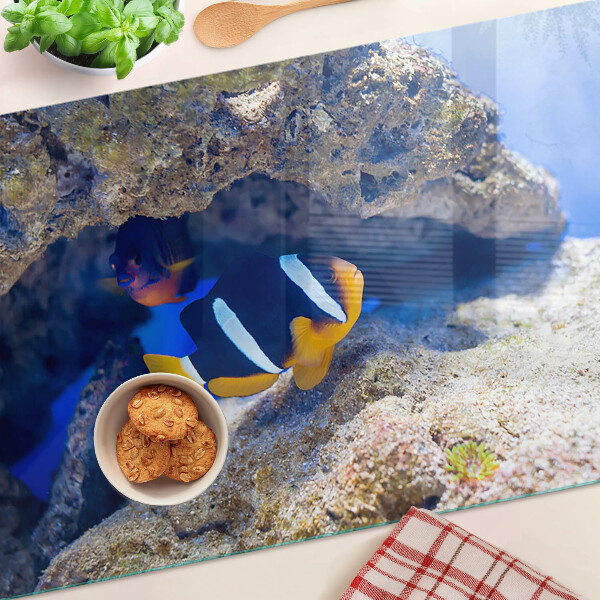 Glass cutting board Fish in a coral reef