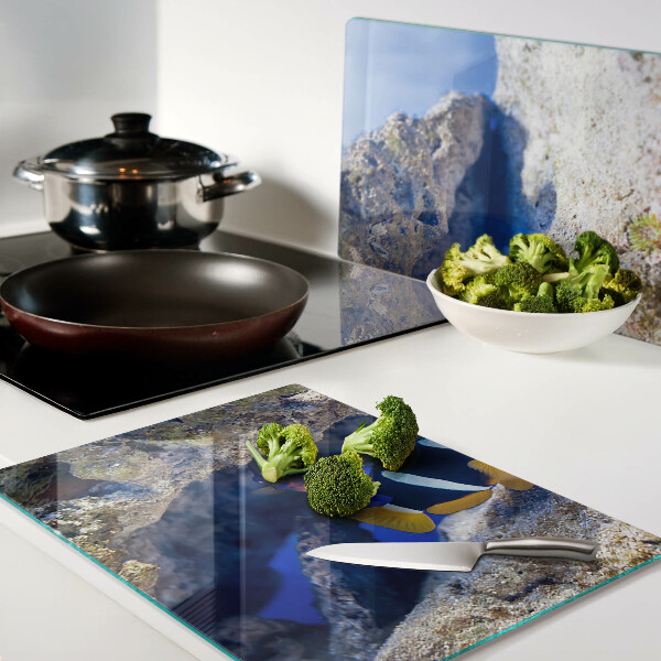 Glass cutting board Fish in a coral reef