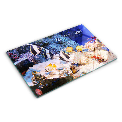 Glass kitchen board Underwater world with fish