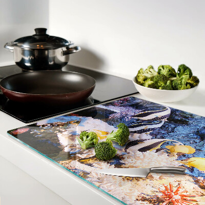 Glass kitchen board Underwater world with fish