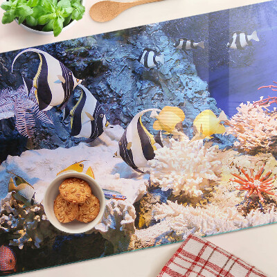 Glass kitchen board Underwater world with fish