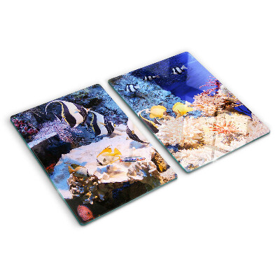 Glass kitchen board Underwater world with fish