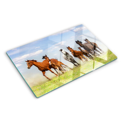 Cutting board Galloping horses in the meadow