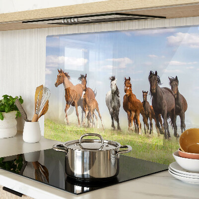 Cutting board Galloping horses in the meadow