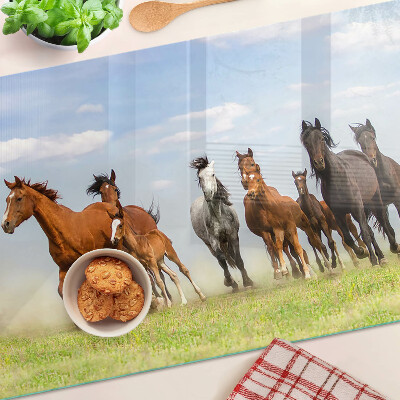 Cutting board Galloping horses in the meadow