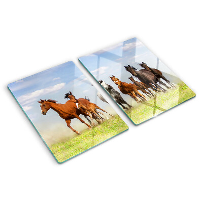 Cutting board Galloping horses in the meadow