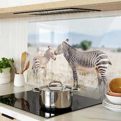 Cutting board Zebras in the meadow