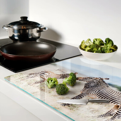 Cutting board Zebras in the meadow
