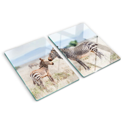 Cutting board Zebras in the meadow
