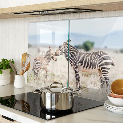 Cutting board Zebras in the meadow