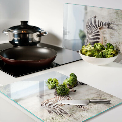 Cutting board Zebras in the meadow