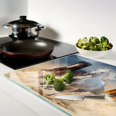 Glass cutting board Three galloping horses