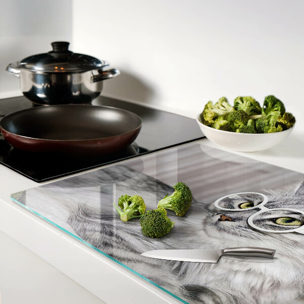 Chopping board Cat with glasses