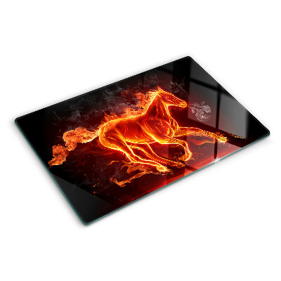 Glass cutting board Burning horse