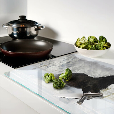 Chopping board A horse in a winter landscape