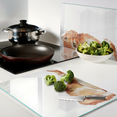 Glass chopping board Drawing of a ginger kitten