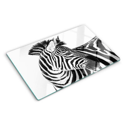 Glass kitchen board Zebra with black and white stripes