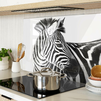 Glass kitchen board Zebra with black and white stripes