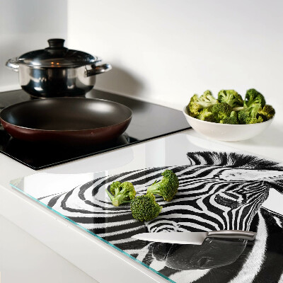 Glass kitchen board Zebra with black and white stripes