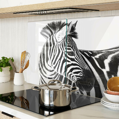 Glass kitchen board Zebra with black and white stripes