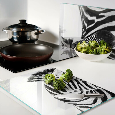 Glass kitchen board Zebra with black and white stripes