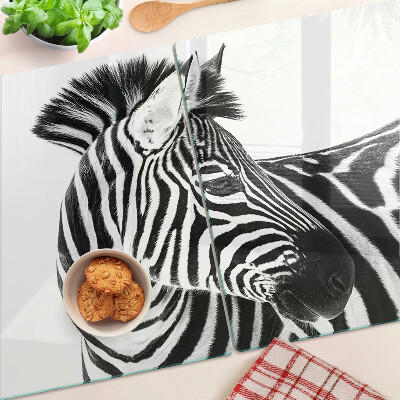 Glass kitchen board Zebra with black and white stripes