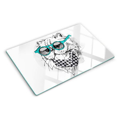 Chopping board Drawing of a cat wearing sunglasses