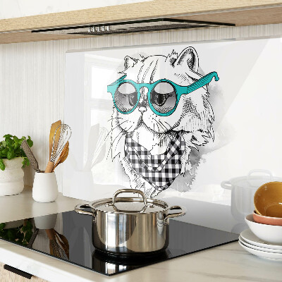 Chopping board Drawing of a cat wearing sunglasses
