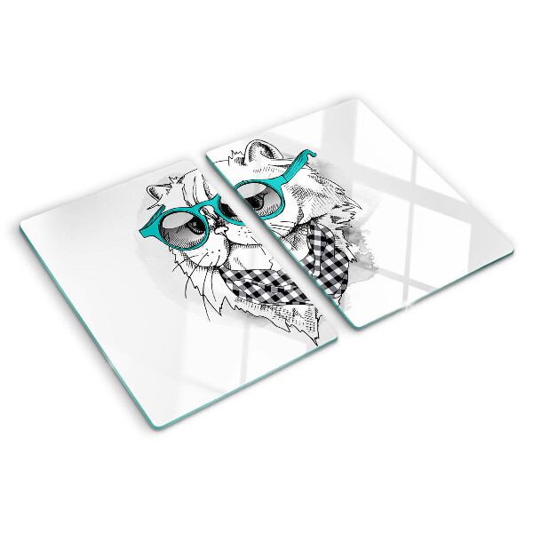 Chopping board Drawing of a cat wearing sunglasses