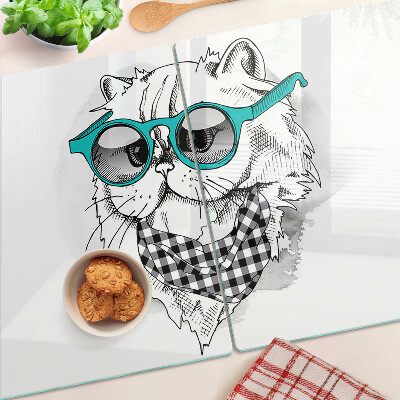 Chopping board Drawing of a cat wearing sunglasses