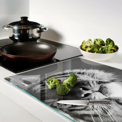 Cutting board Tiger in black and white