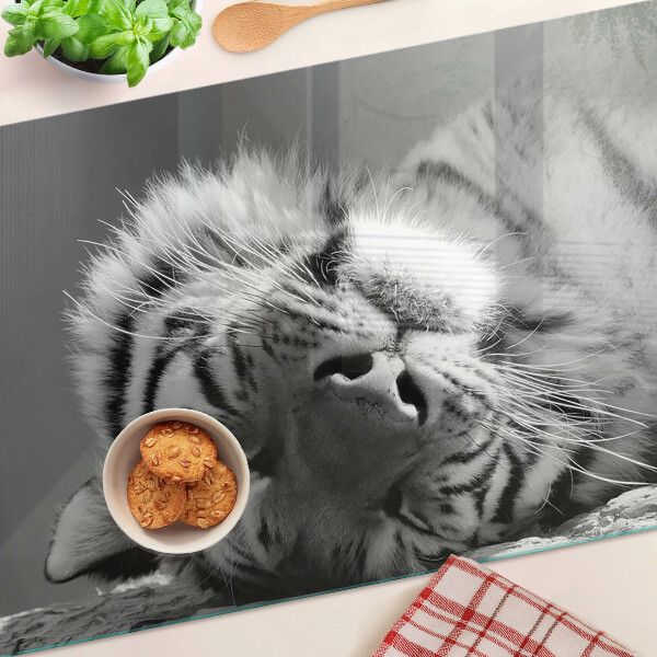 Cutting board Tiger in black and white
