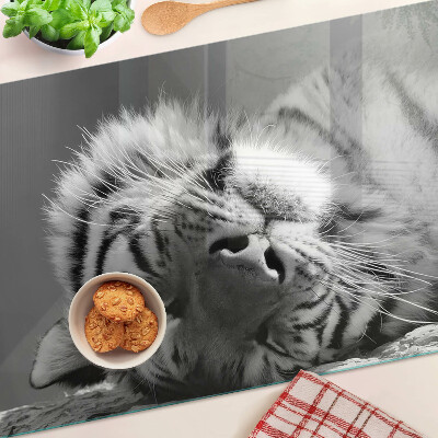 Cutting board Tiger in black and white