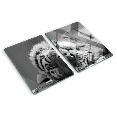 Cutting board Tiger in black and white
