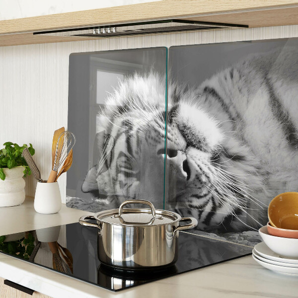 Cutting board Tiger in black and white