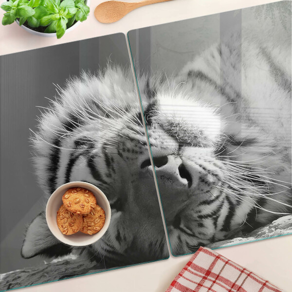 Cutting board Tiger in black and white