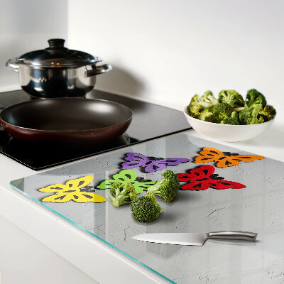 Chopping board Colorful butterflies motif