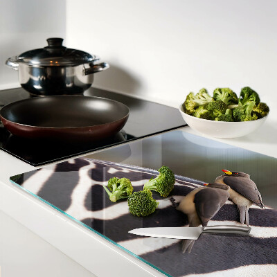 Glass chopping board Birds on a zebra