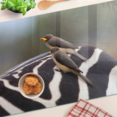 Glass chopping board Birds on a zebra