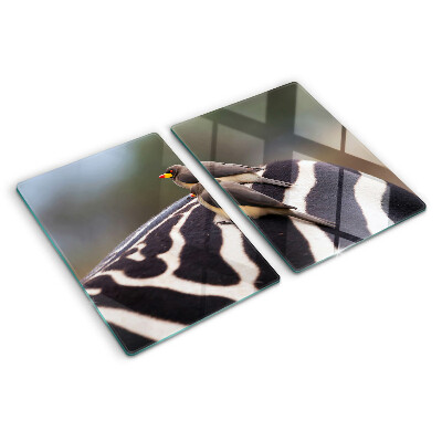 Glass chopping board Birds on a zebra