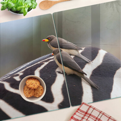 Glass chopping board Birds on a zebra