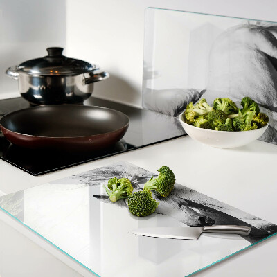 Glass kitchen board Horse in black and white