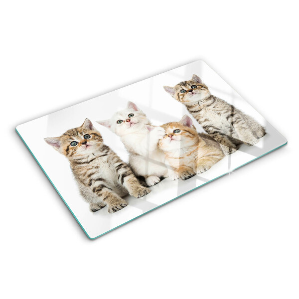 Glass cutting board A flock of kittens