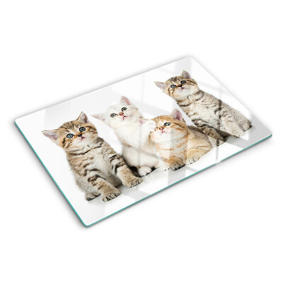 Glass cutting board A flock of kittens
