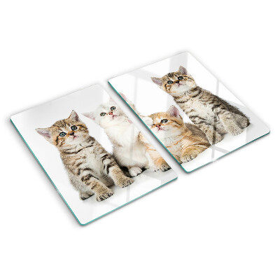 Glass cutting board A flock of kittens